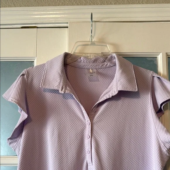 CALIA by Carrie Underwood Pink Fitted Polo Blouse - Picture 3 of 4